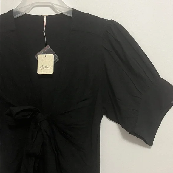 77. FREE PEOPLE Vintage Summer Midi Dress in Black Sz XS NWT $98 - Picture 6 of 12